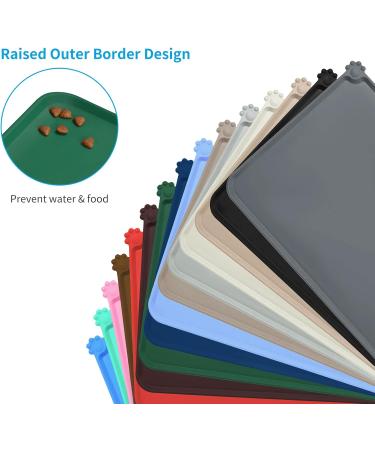 Audwud Silicone Waterproof Pet Feeding Mat - Anti-Slip Dog & Cat Bowl Mat | 71x46 cm | Hunter Green - Perfect for International Shipping - Buy Online on GoSupps.com