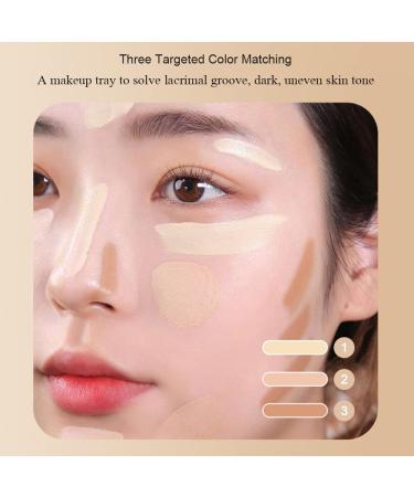 Tri-color Face Concealer Contour Palette - Cream Contour Makeup for Dark Circles, Scars & Red Marks - Buy Online on GoSupps.com