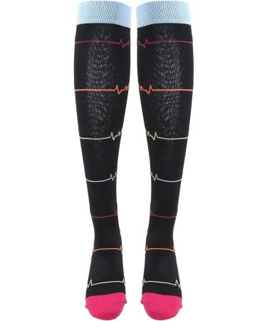 Jerliflyer Compression Socks - Breathable Black Lightning Sports Stockings for Optimal Calf Care | Elastic Acrylic Fiber International Shipping Available - Buy Online on GoSupps.com