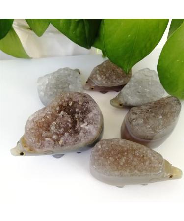 1pcs Natural Crystal Stone Agate Hand Carved Hedgehog Reiki Quartz Gemstones Geode Cluster Decoration Crystal Home Goods (Size : 70g) - Buy Online on GoSupps.com