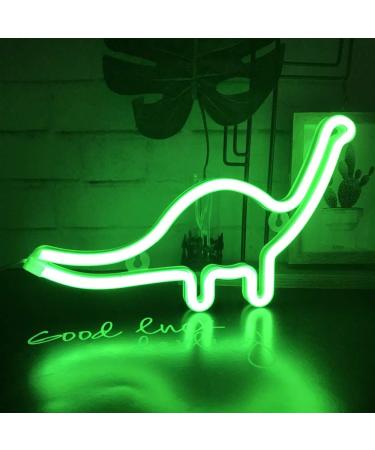 Neon light LED dinosaurs night light wall decoration for Christmas birthday party children's room living room wedding party decoration (green) Art Deco