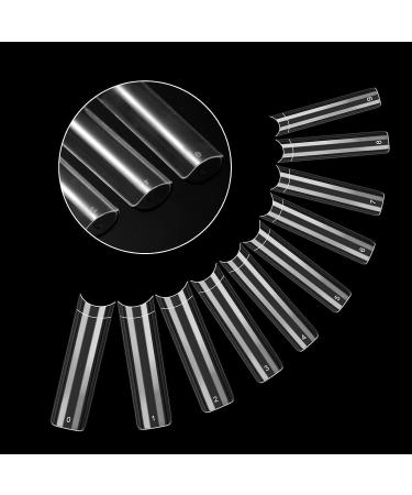 500pcs XL Clear Half Cover Square Nail Tips for Nail Salons and Home DIY Nail Art - Long Acrylic Straight False Nails - Buy Online on GoSupps.com