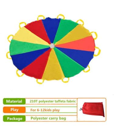 Sonyabecca Parachute for Kids - 12FT, 12 Handles, Multicolored | Tent Cooperative Games and Birthday Gift - Buy Online on GoSupps.com