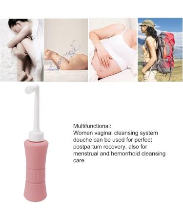 ZJchao Reusable Vaginal Shower - Manual Pressure Cleaning 500ml | Discharge-Proof Post-Birth Recovery Tool with Storage Bag - Pink - Buy Online on GoSupps.com