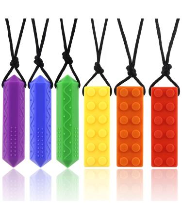 Sensory Chew Necklace Diamond Chew Necklaces for Sensory Kids, chewable Jewelry for Kids Made from Food Grade Silicone for for Autistic, ADHD, Oral Motor Boys and Girls Children