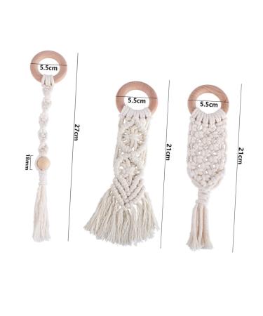 Buy Abaodam 6-Piece Cotton Rope Bite Rings - Toothed Toy & Grinding Rods for Infants | Eco-Friendly Beech Toothstick for Weaving | International Shipping Available - Buy Online on GoSupps.com