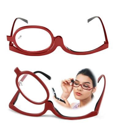 Make -up make -up glasses with foldable glasses reading glasses women make -up glasses make -up glasses make -up glasses make -up glasses reading glasses presbyopia glasses visual aid makeup reading glasses +1.5 red