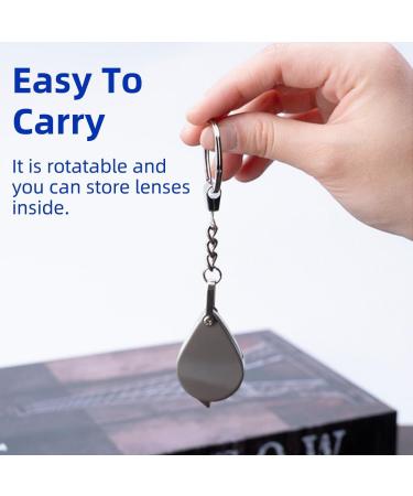MANJIAMEI 2PCS Mini Keychain Pocket Magnifier 10X Portable Foldable Magnifying Glass for Reading Maps Labels Crafts Coins Metal Jewelry Travel Handy Mini Magnifier - Buy Online on GoSupps.com
