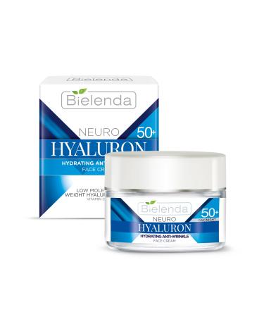 Bielenda Neuro Hyaluron 50+ Hydrating Anti-Wrinkle Cream with Hyaluronic Acid and Vitamins C & E Anti-Ageing Facial Care Day/Night 50 ml