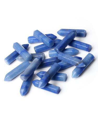 MAIBAOTA Blue Aventurine Healing Crystals Gifts Wands Hexagonal Pointed Gemstones Set Bulk for Women Beginner Chakra Stones Nature Reiki Spiritual Energy Balancing Protection Crystal 10pcs