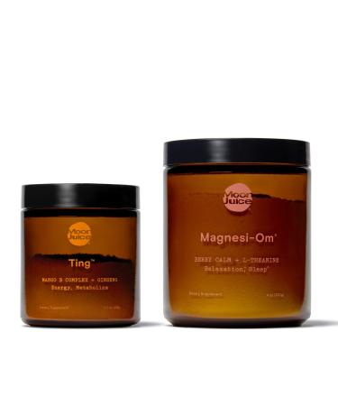 Moon Juice Ting & Magnesi-Om Ting Vitamin B Complex & Ginseng for Caffeine-Free Natural Energy & Magnesi-Om Magnesium Powder Supplement for Relaxation | Caffeine-Free Energy & Deep Relaxation
