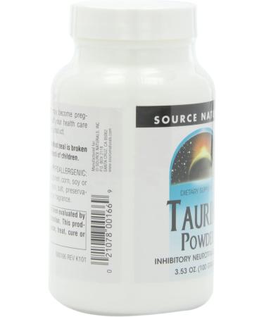 Source Naturals Taurine Powder 3.53 oz | High-Quality Amino Acid Supplement - Buy Online on GoSupps.com