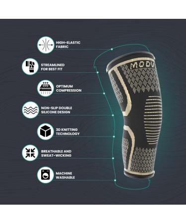 MODVEL 2 Pack Knee Brace | Compression Sleeve for Men & Women | Support for Running | Medical Grade Knee Pads for Meniscus Tear, ACL, Arthritis | Joint Pain Relief | X-Large High-Copper - Buy Online on GoSupps.com