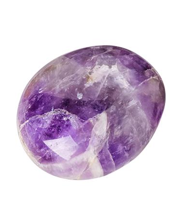 Crystal Stone - Amethyst Palm Stones Crystal for Massage Large Palm Stone Crystals Natural Gemstones Polished Energy Crystal Stone for Stress Relief Meditation
