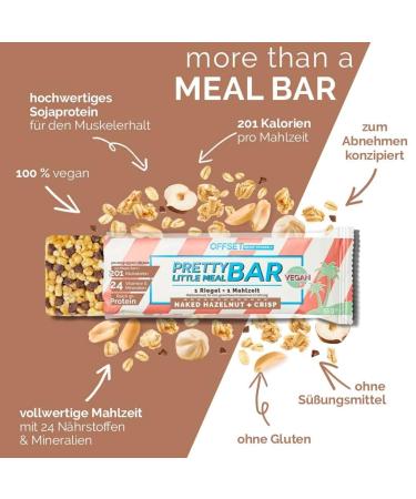 Pretty Little Meal Bar - Naked Hazelnut & Crisp | Offset Nutrition | Delicious 201 Cal Protein Bar with Hazelnut & Chocolate Drops | 6 Pack - Buy Online on GoSupps.com