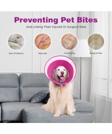 Halskrause Dog Leak Protection Collar - Adjustable Soft & Breathable Elizabethan Neck Band - Eco-Friendly Red (L) - Buy Online on GoSupps.com