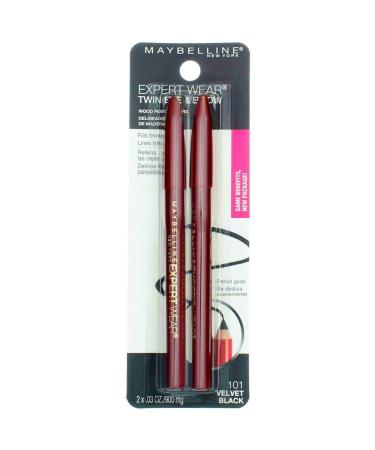 Maybelline Expert Eyes Twin Brow And Eye Pencils Velvet Black 101 2 ea (Pack of 2) - Buy Online on GoSupps.com