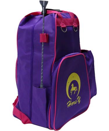 UNISTRENGH Professional Horse Riding Boots Carry Bag - Waterproof Equestrian Bag with Helmet Compartment (Purple) - Buy Online on GoSupps.com