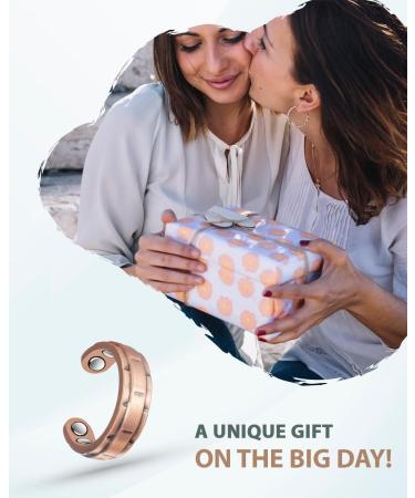 EnerCoppeX Copper Magnetic Ring for Women Lymphatic Drainage Adjustable Ring 3500 Gauss Magnet (CPR-0114Q) - Buy Online on GoSupps.com