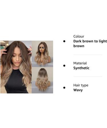 BLONDE UNICORN Ombre Brown to Blonde Synthetic Lace Front Wig for Women - Middle Part, Dark Brown to Light Brown - Buy Online on GoSupps.com