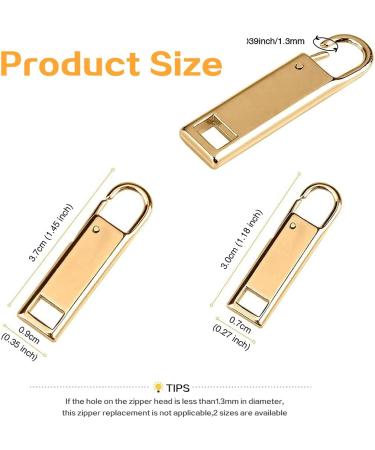Enjoy Zipper Pull Replacement Metal Handles - 8 Pack Gold for Shoes Luggage Bags Jackets | Durable Zip Tab Repair - Buy Online on GoSupps.com