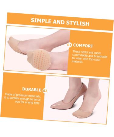 NOLITOY Women's Forefoot Socks - 4 Pairs Dressy Half Toe Liner Cushion Insoles for High Heels - Breathable Cotton Foot Pads - Buy Online on GoSupps.com