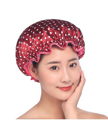 Zarrs Shower Hood 2-Pack for Women | Reusable Waterproof Elastic Bathroom Caps | Large Spa Salon Hats in Black & Red - Buy Online on GoSupps.com