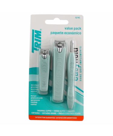 3-Piece Precision Nail Clipper Set: Trim Toenail Clipper, Fingernail Clipper, Slant Tip - Buy Online on GoSupps.com