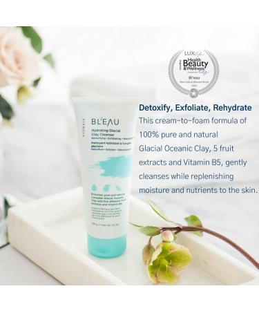 Bl eau Hydrating Glacial Clay Cleanser | Detoxify Exfoliate & Rehydrate | Cream to Foam | 100g - Buy Online on GoSupps.com