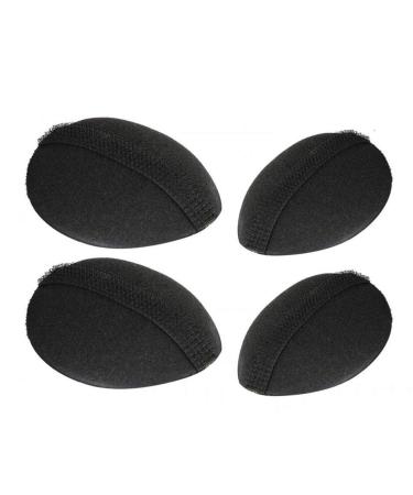 4Pcs(2 Large+2 Small) Sponge Bump It Up Volume Hair Stick Pad Hair Base Styling Insert Tool Hair Bun Maker Hair Accessories(Black)