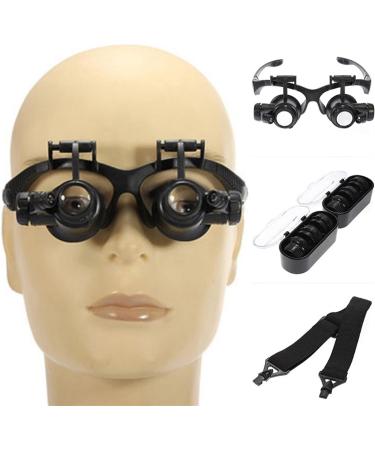 Magnifying Glasses Head Magnifier Glasses with 2 LED Lights and Detachable Lenses 5X 20X 15X 10X Best Eyeglasses Magnifier for Reading and Hobby - Buy Online on GoSupps.com