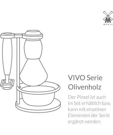 M HLE Vivo Shaving Set - Vegan Black Fibre Brush Safety Razor & Olive Wood Stand - Premium Grooming Accessories - Buy Online on GoSupps.com