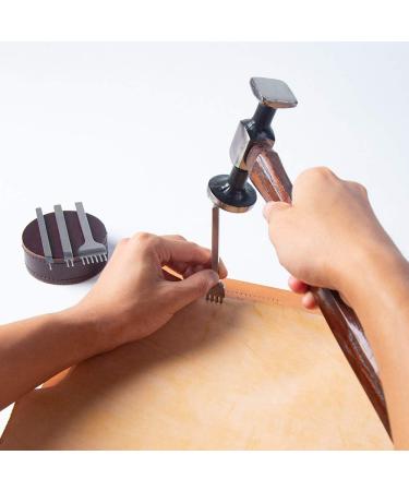 WUTA Sharp Leather Chisel Diamond Pricking Iron Set | 4mm 1+2+4+6 Teeth | Steel Stitching Tools for Leather Craft Kits - Buy Online on GoSupps.com