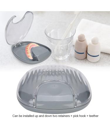 Portable Waterproof Case for Orthodontic Retainers - Mussel-Shaped Box with Pick-Hook | Keep Your Retainer Clean & Safe - Gray 4 - Buy Online on GoSupps.com