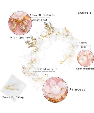 Campsis Princess Flower Crystal Headpiece - Bridal Hair Accessories for Girls and Women (Gold) - Buy Online on GoSupps.com