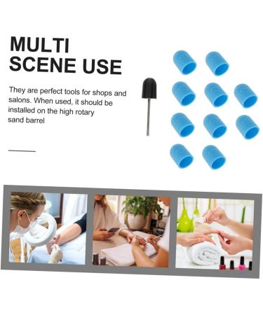 Healeved 1 Set Nail Color Sand Cap Nail Art Polishing Caps Nail Polisher Caps Electric Tool Nail Bit Fine Grit Nail Art Tools Electric Nail File Replacement Sandblasting Nail Flakes Corner 2x1.5cm Blue - Buy Online on GoSupps.com
