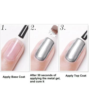 Metal Nail Polish 18ml Mirror Effect Gel Nail Polish Gold Nail Varnish Chrome Nail Art Polish Quick Dry Long-Lasting Non-Peelable No UV (Gold 01) - Buy Online on GoSupps.com