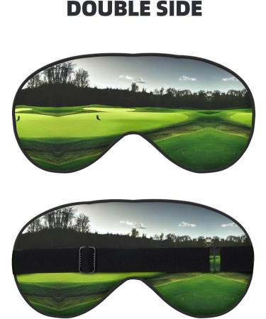 Green Golf Course Print Unisex Sleep Mask | Double-Sided Eye Mask for Sound Sleep & Skin Care - Ideal Gift - Buy Online on GoSupps.com