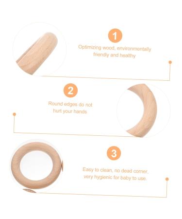 Ibasenice 18 PC Wooden Baby Accessories | Natural Wood Molar Rings & Teething Toys for Newborns - Buy Online on GoSupps.com