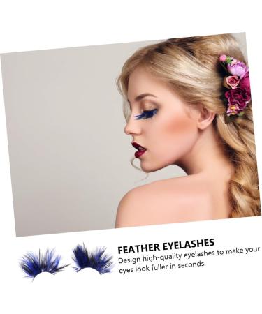 minkissy 1 Pair Stage Makeup Eyelash Party Eyelashes Cosplay Eyelashes Blue Eyelashes Halloween Lashes Fake Lashes Halloween Long Colored Lashes Women Eyelashes Blush Manual Miss - Buy Online on GoSupps.com