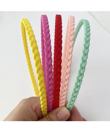Pack of 12 Thin Hair Bands for Girls & Women - Yazon Model 2 Plastic with Teeth Narrow | International Shipping Available - Buy Online on GoSupps.com