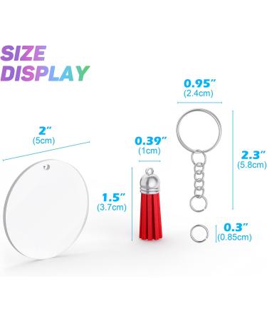 JIARON Acrylic Blank Keychains  200Pcs Acrylic Blank Keychain kits with 50 Pcs Acrylic Keychain Blanks  50 Pcs Keychain Tassels 50 Pcs Key Rings with Chain and 50 Pcs Jump Rings for DIY Keychain - Buy Online on GoSupps.com