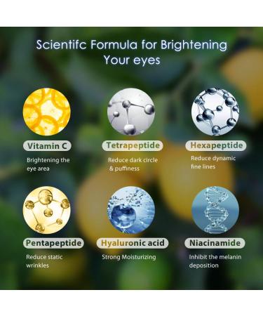 Mylansea Brightening Vitamin C Eye Gel Cream | Reduce Dark Circles & Fine Lines | Hydrating Under Eye Treatment with Hyaluronic Acid & Peptides - 1 oz - Buy Online on GoSupps.com