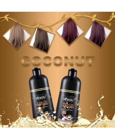 MOKERU Dark Brown Hair Color Shampoo for Women & Men - Cover Gray & White Hair, Instant Colouring - Long Lasting, Easy to Use - Buy Online on GoSupps.com