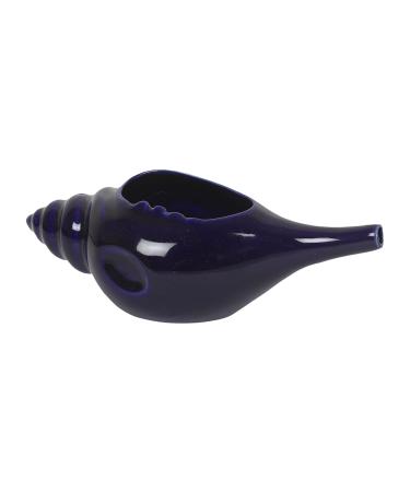 Qimacplus Leak Proof Durable Ceramic Neti Pot Non-Metallic and Comfortable Grip | Microwave and Dishwasher Friendly Natural Treatment for Sinus and Congestion Attractive Designed (Blue)