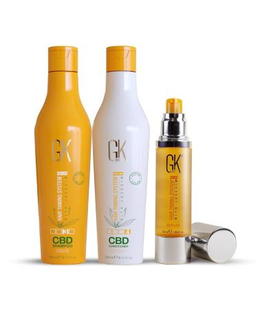 GK HAIR Ensemble Shampooing et Apr s-Shampooing au Chanvre avec S rum Capillaire Hydratation et Brillance des Cheveux 240 ml + 50 ml