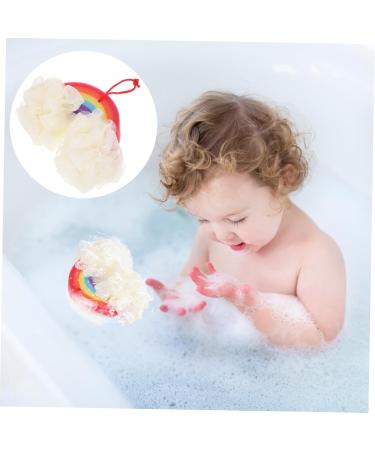 POPETPOP Rainbow Bath Ball & Foam Sponge Set - 2 Pcs Pearlescent Shower Scrubber & Loofah - Ideal for Baby Cleaning Supplies & Spa Experience - Buy Online on GoSupps.com