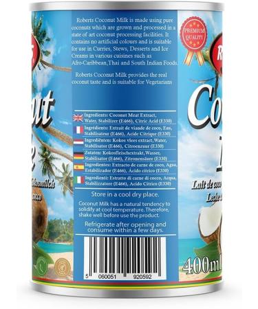 Roberts Coconut Milk 400ml (Pack of 6) - Buy Online on GoSupps.com
