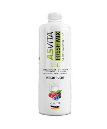 Asvita Beverage Concentrate Fresh Mix 1:80 - 1L Bottle | Sugar-Free Syrup with 26 Delicious Flavors | Extra Taste for Water - Buy Online on GoSupps.com