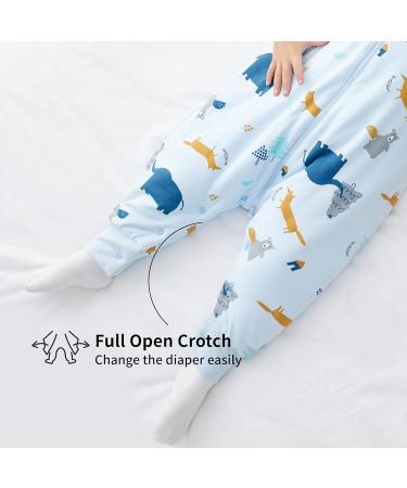 Duomiaomiao 2.5 TOG Baby Sleeping Bag with Legs | Unisex 100% Cotton Wearable Blanket | Winter Sleep Sack for Toddlers 3-4 Years | 95cm Length | Elephant Jungle Design - Buy Online on GoSupps.com